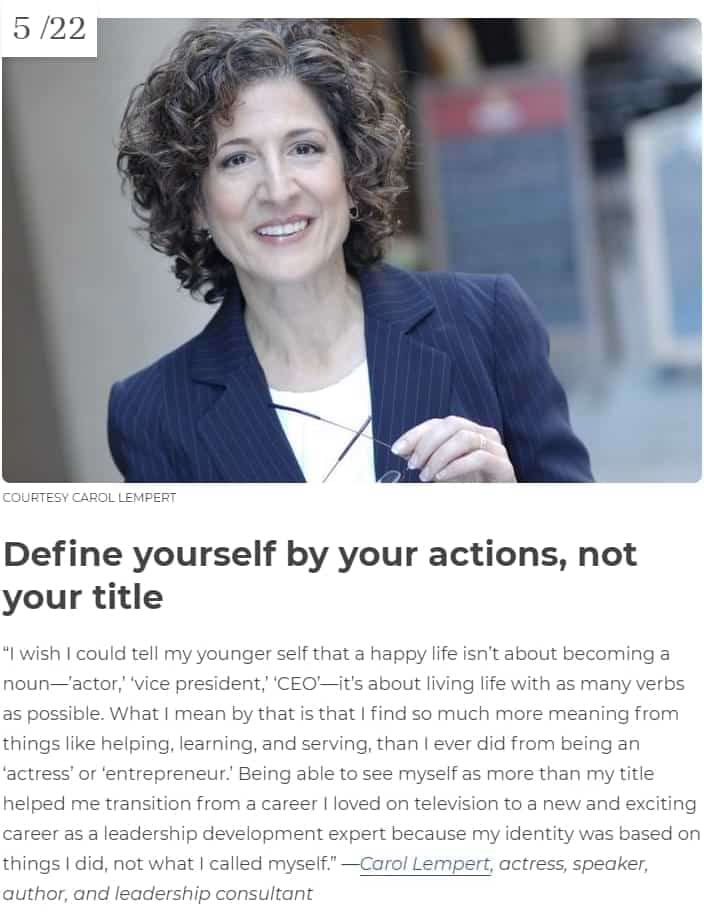 Carol Lempert - Define Yourself By Your Actions, Not Your Title